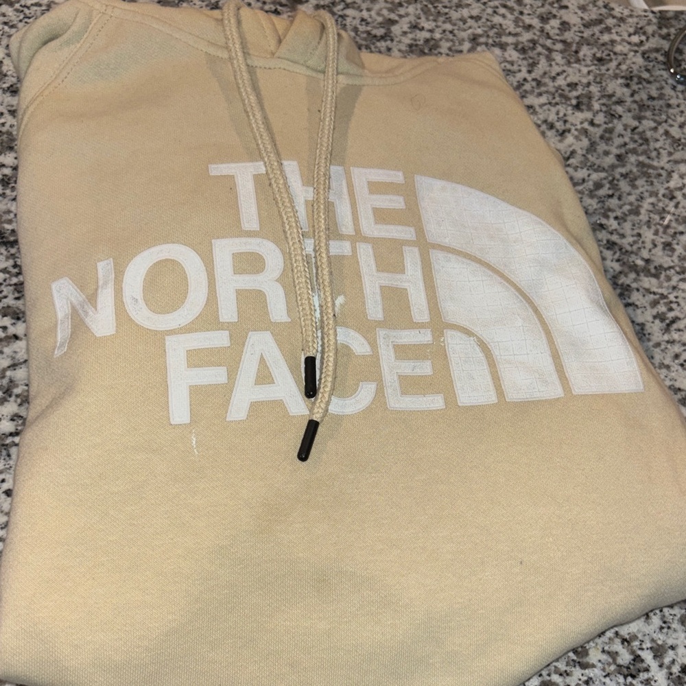 The North Face Tan Hoodie with White Logo